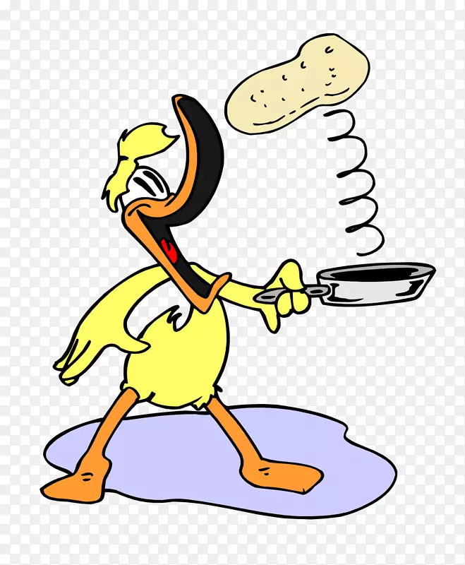卡通做菜的鸭子