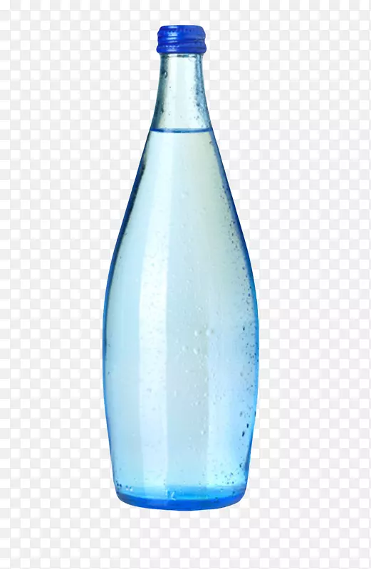 透明解渴蓝色窄口塑料瓶饮用水实