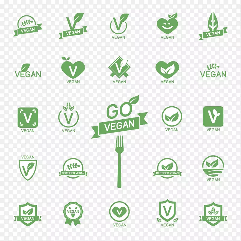 绿色有机食物标志图片[
