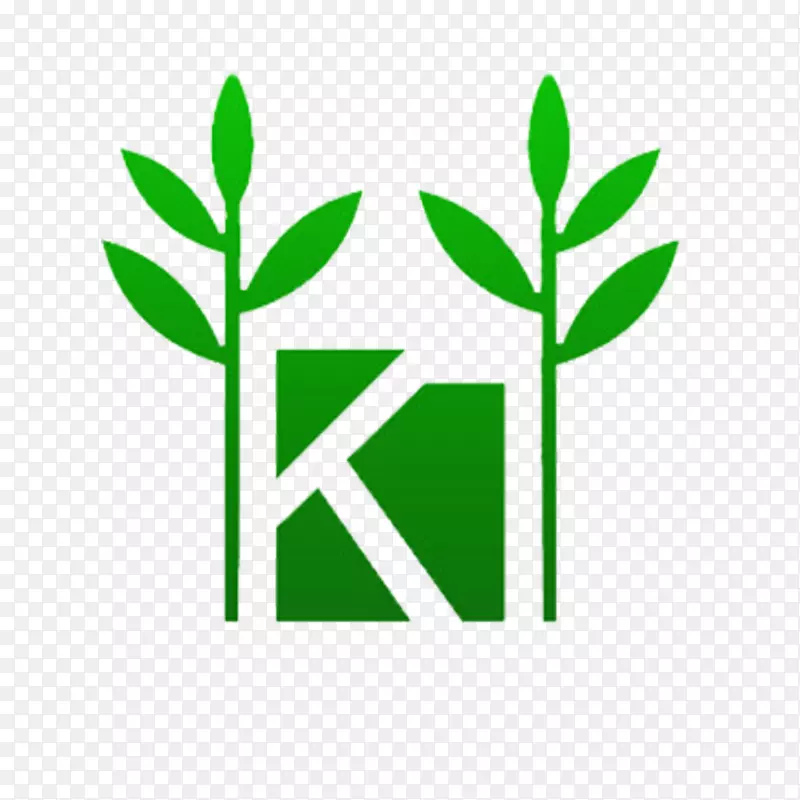 方形小树绿色简约园林logo