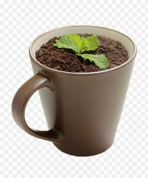 创意盆栽奶茶实物图