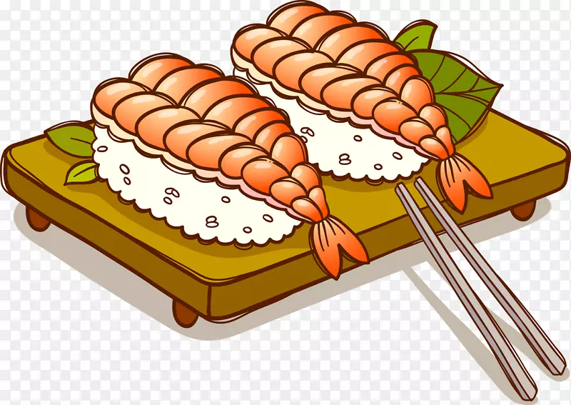 卡通简约美食装饰广告设计寿司