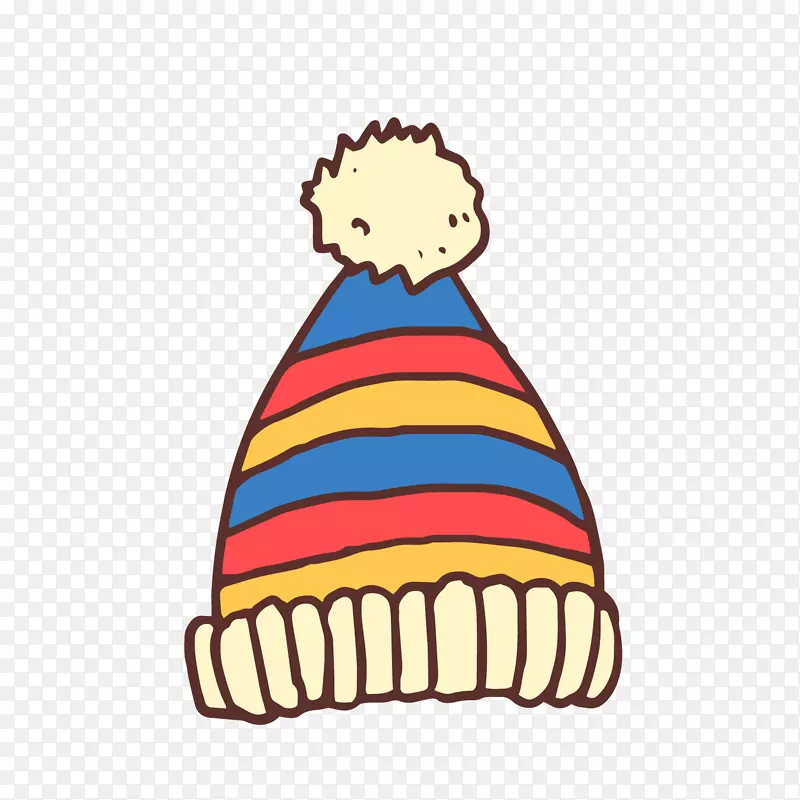 冬季彩色毛线帽子