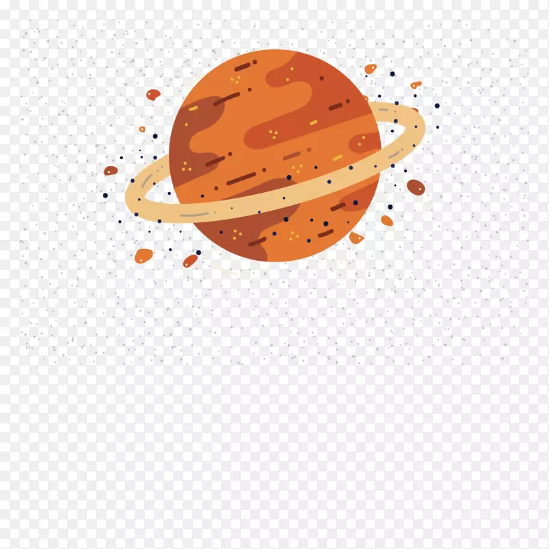 橙色环绕星球矢量图
