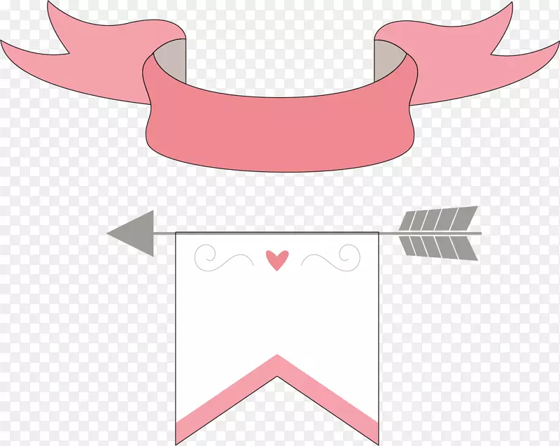 粉红丝带婚礼标题框