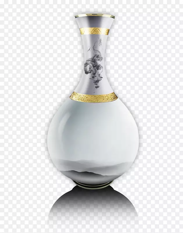 古典山水画花瓶