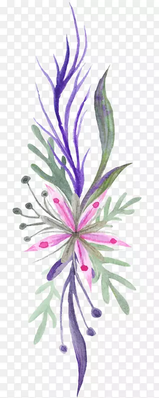 紫色花朵装饰图案设计