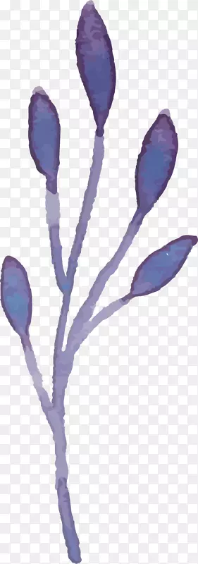 紫色水墨花卉图案