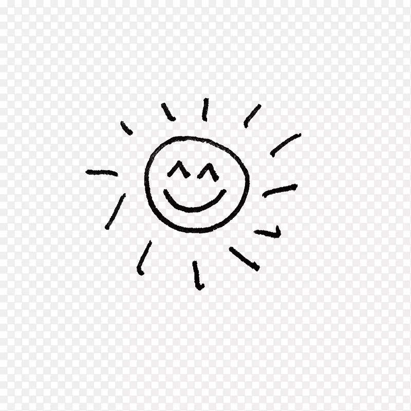 手绘卡通扁平微笑的太阳