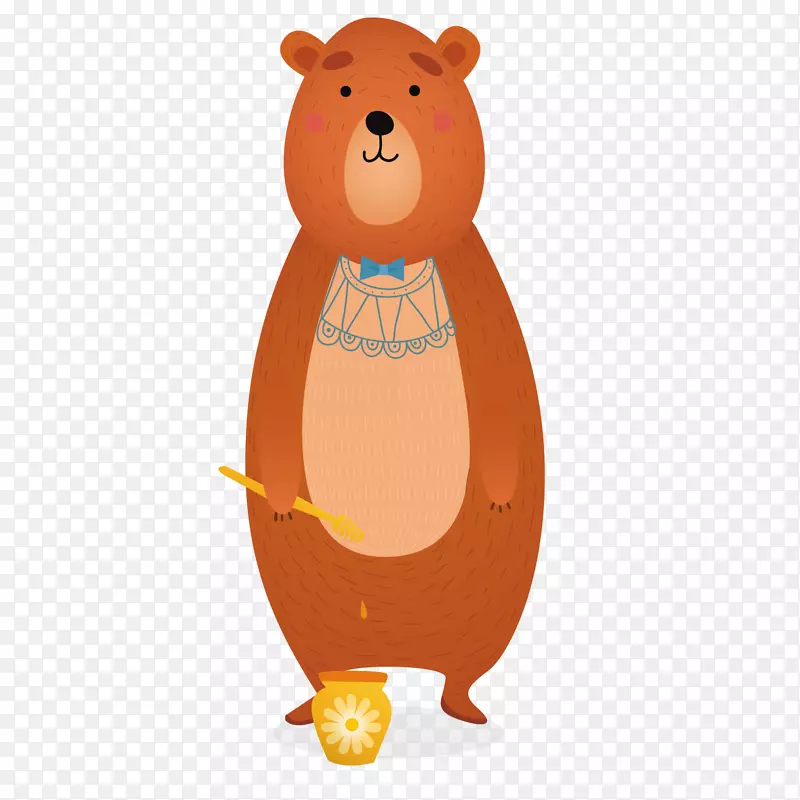 棕色小熊矢量手绘