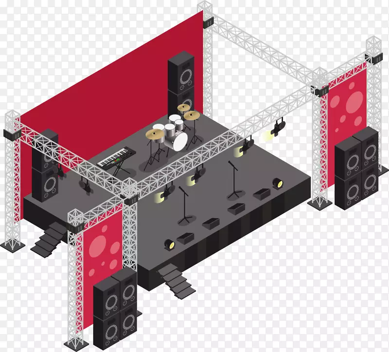 一个矢量演唱会场景