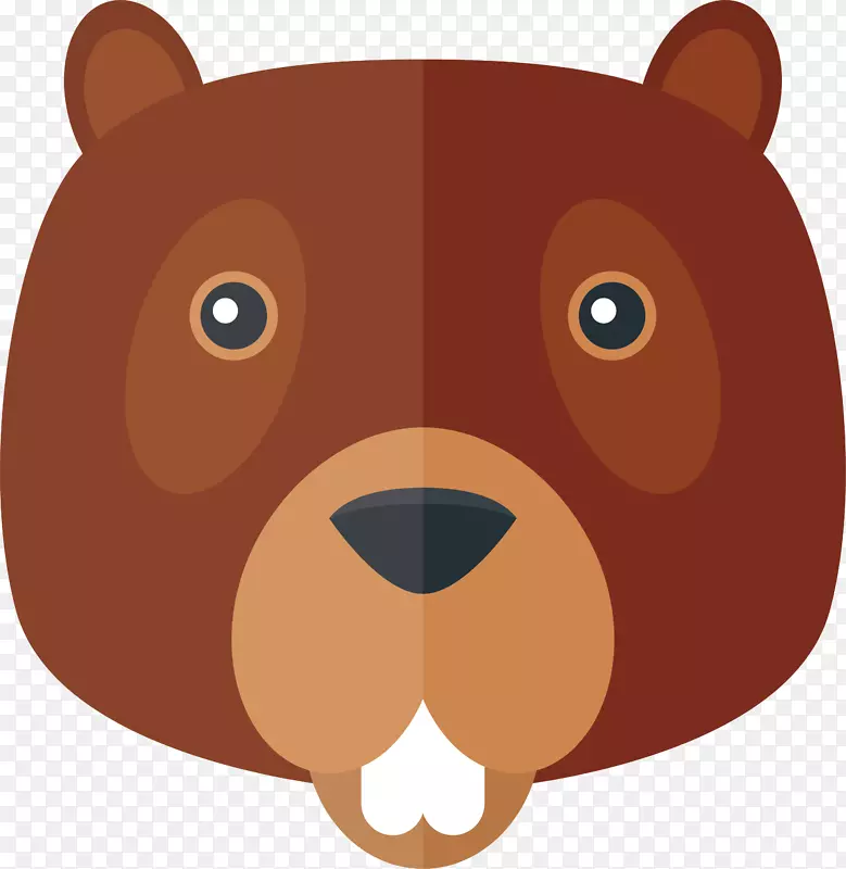 手绘卡通动物棕熊头像设计素材