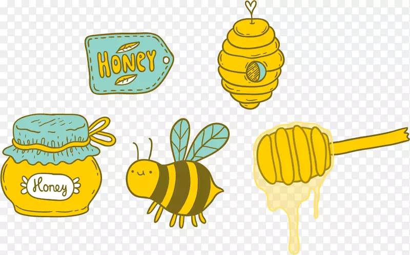 矢量蜜蜂蜂蜜