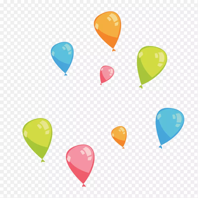 彩色漂浮气球矢量图