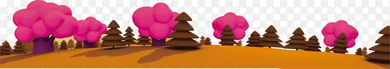 卡通粉色树背景