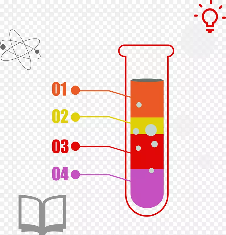 分成彩色试管液体ppt素材