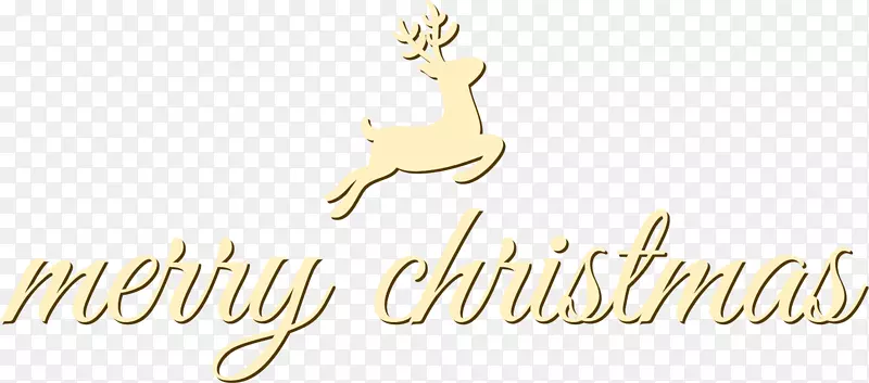 圣诞节金色小鹿文字