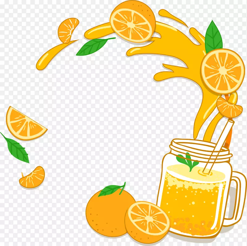新鲜橙汁边框