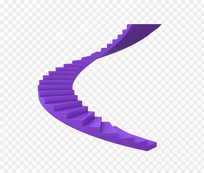 卡通紫色楼梯效果造型