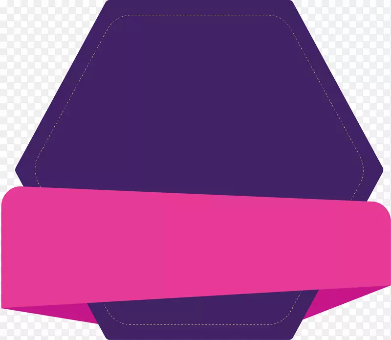 紫色多边形促销标签