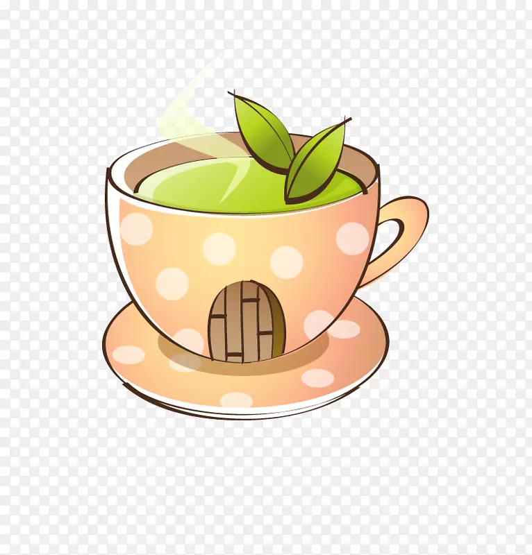 手绘绿茶