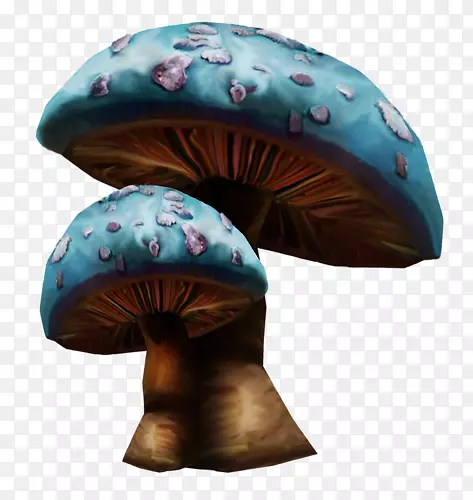 蓝色可爱童话蘑菇