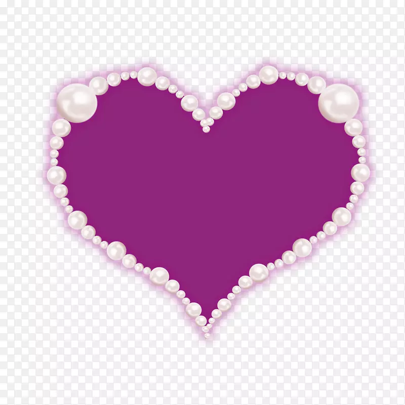 婚庆珍珠紫色爱心
