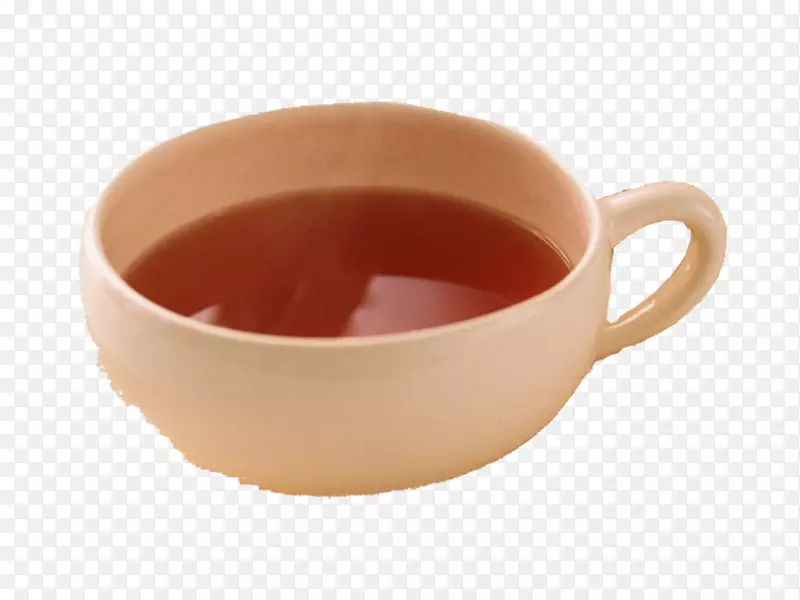 红色陶瓷杯茶汤