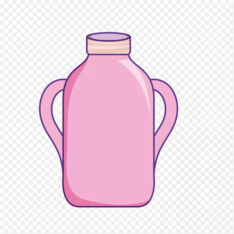 粉色卡通水瓶矢量图