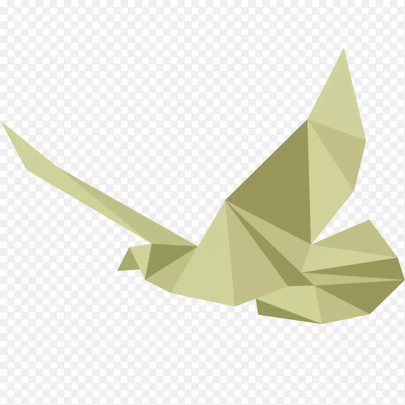 豆绿色折纸鸽子插画