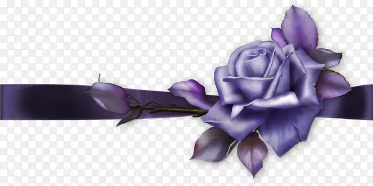 紫色花装饰彩带