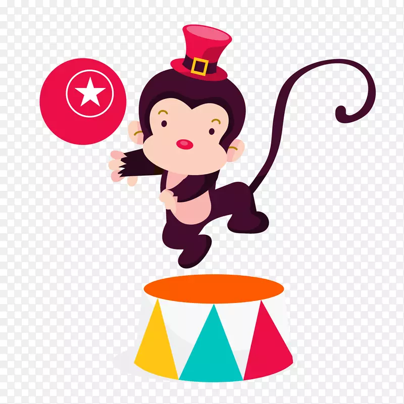 卡通马戏团的小猴子设计