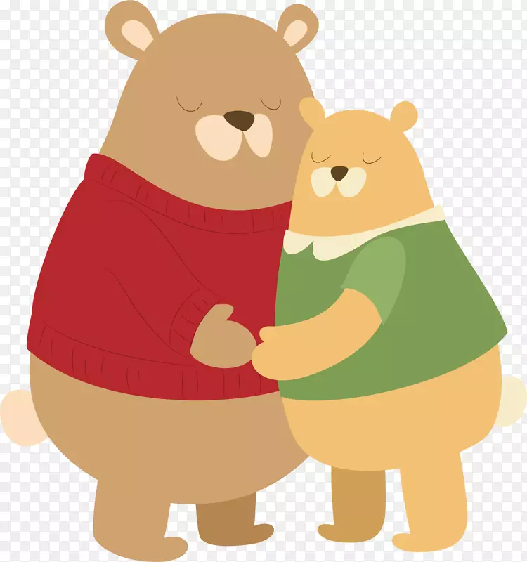 矢量图小熊的友谊