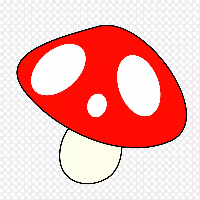红色卡通蘑菇元素