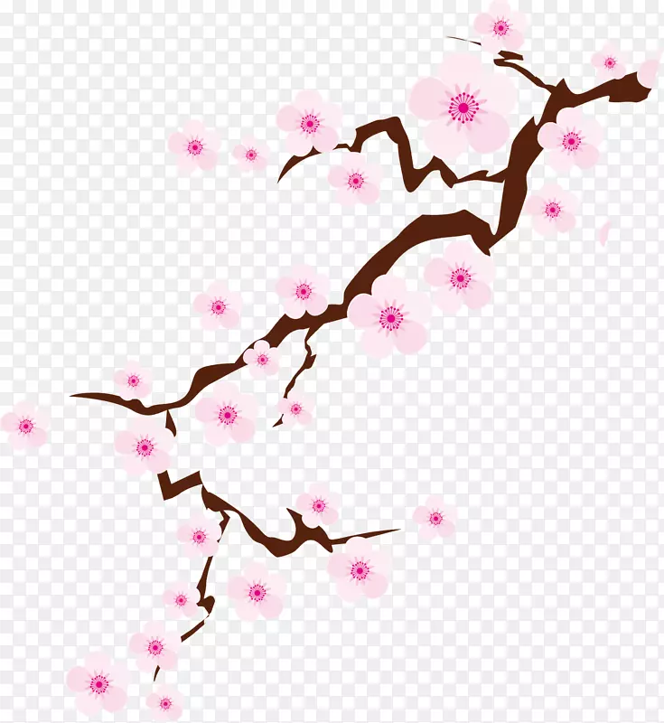 粉色中国风古典花枝