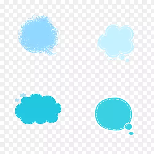 蓝色云朵卡通气泡