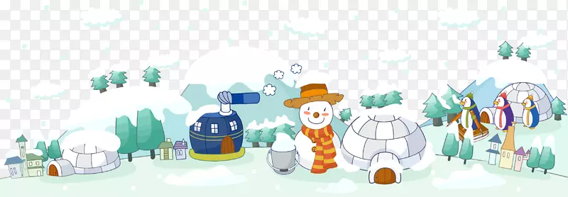 雪人插画背景素材