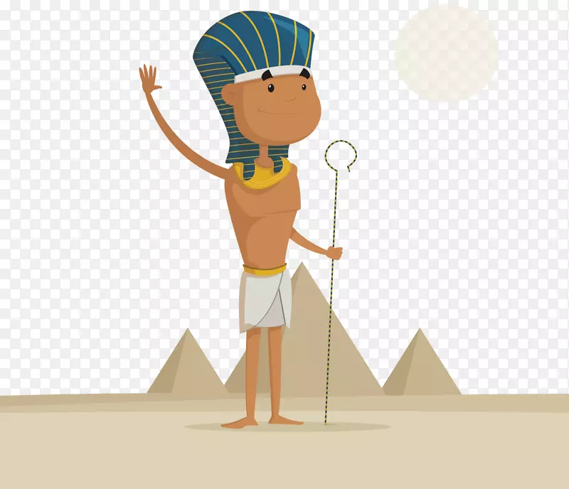 卡通古老埃及法老