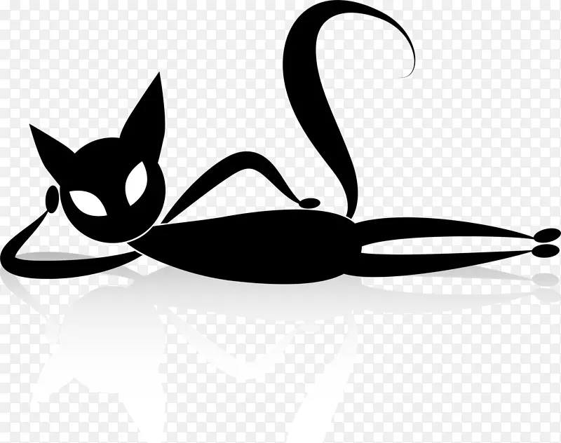 卡通黑色猫咪