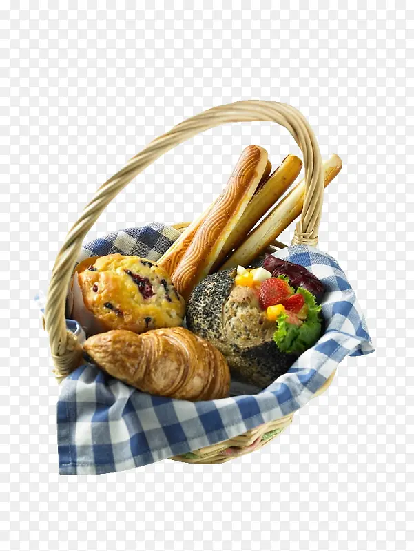 简洁食物餐饮野餐篮子面包食物免