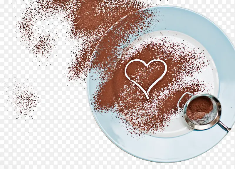 盘子里的巧克力粉