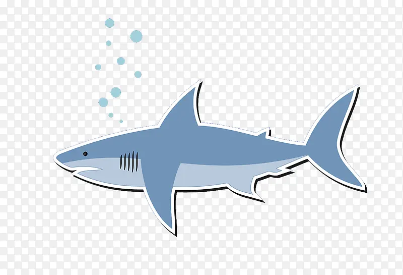 一条蓝色矢量鲨鱼