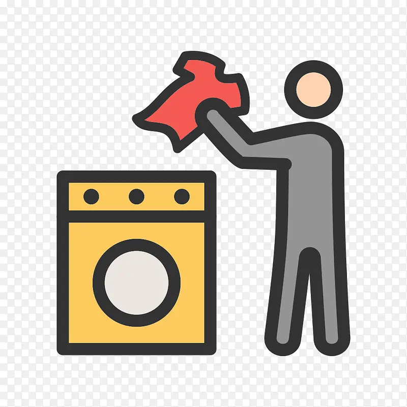 洗衣机洗衣服UI扁平化打扫清洁