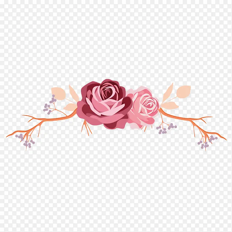 古典玫瑰花欧式花纹分割线免费下