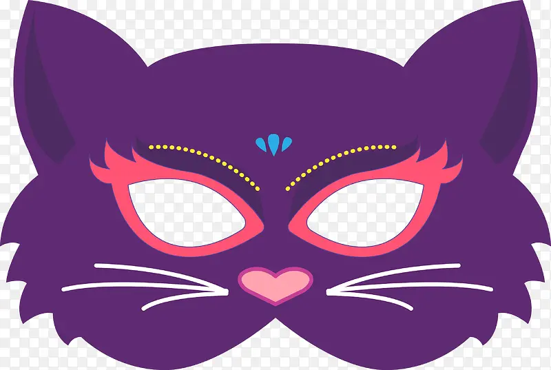 紫色小猫咪面具图
