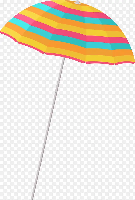 夏日沙滩多彩大伞