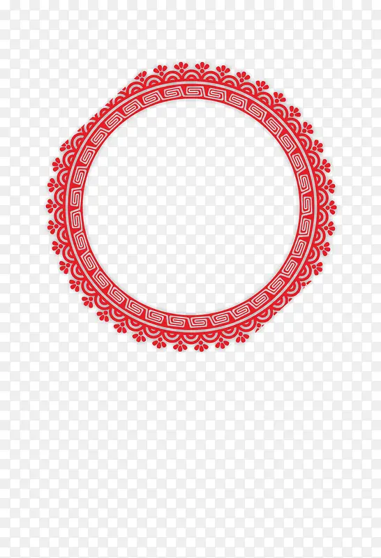 红色喜庆圆形装饰漂浮图案