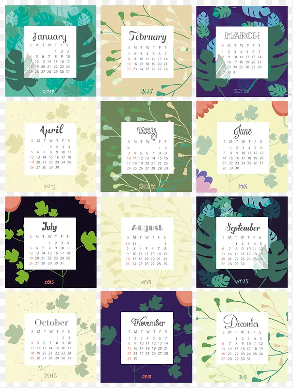 花卉2015年日历