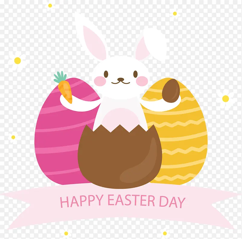 可爱复活节彩蛋兔子