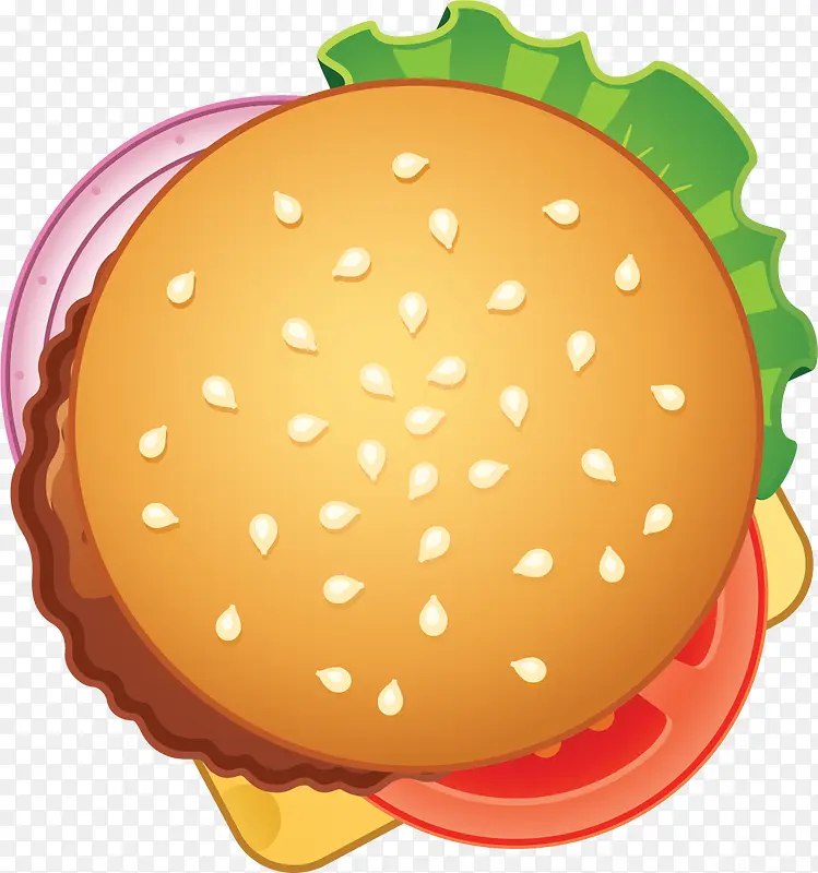 卡通创意汉堡美食装饰插画